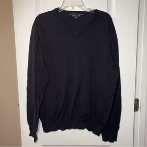 Men’s GAP Black V-Neck Cotton Sweater Size: L